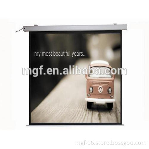 MGF, Factory Price 84" Diagonal Linda Electric Projector Screen with Aluminum Housing and Remote Control